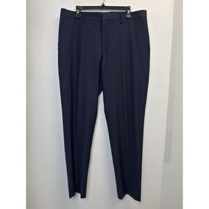 Express Dress Pants Mens Size 36X32 Extra Slim Wool Blend Navy Blue Trousers